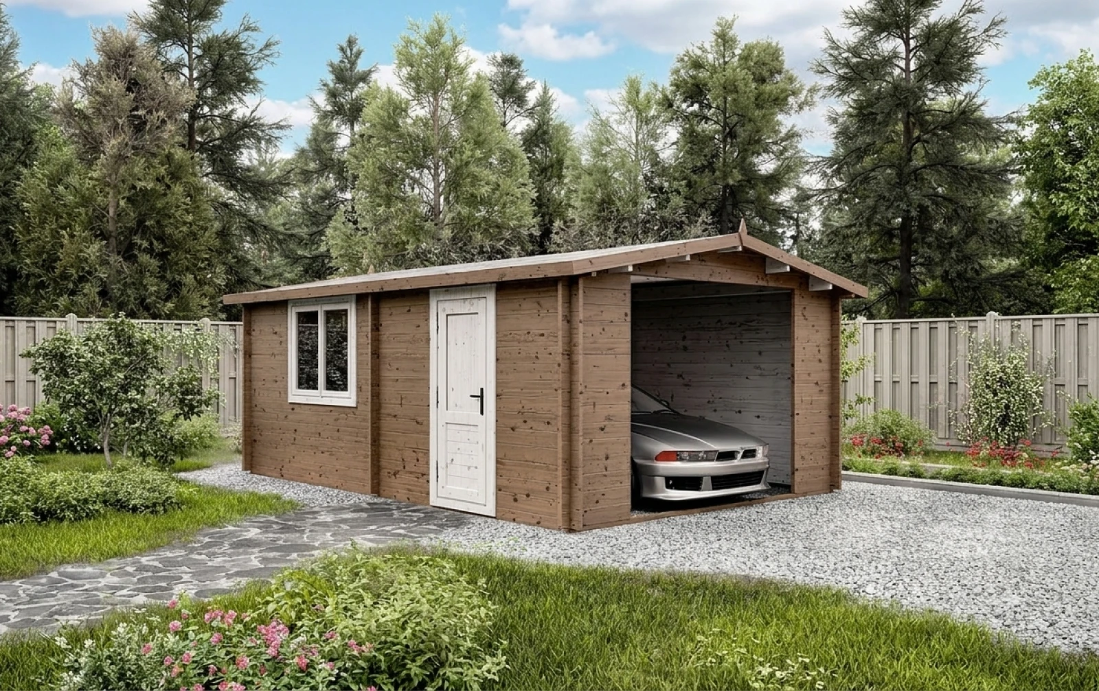Проект гаража из бруса 21 м2