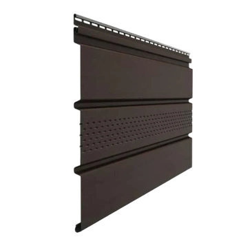 Docke Софит частично перфорированный 3м х 5 шт, серия PREMIUM Шоколад, площадь 4,6 м2, виниловые сайдинг панели для кровли, подшивка крыши