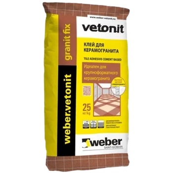 Клей для керамогранита крупного формата Weber Vetonit Granit  Fix,(25 кг)