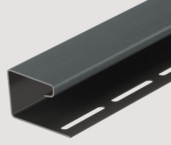 J профиль Docke, 3м х 5шт цвет Графит / профиль для сайдинга и софитов кровли для серии Standart и Premium