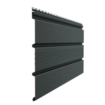 Docke Софит частично перфорированный 3м х 16шт, серия PREMIUM Графит, площадь 14,72 м2, виниловый сайдинг панели для кровли, подшивка крыши