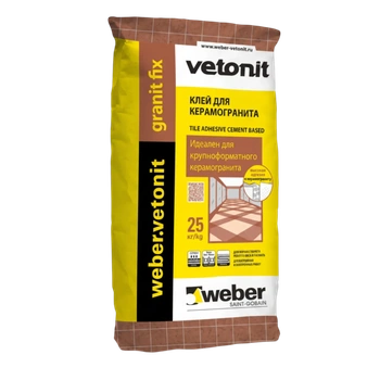 Клей для керамогранита крупного формата Weber Vetonit Granit  Fix,(25 кг)