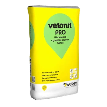 Шпатлевка суперфинишная белая  Weber Vetonit PRO (25 кг)