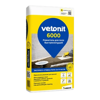 Ровнитель (стяжка) пола Weber Vetonit 6000 быстросохнущий  25 кг