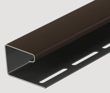 J профиль Docke 3м х 10шт, цвет шоколад / джи профиль для закрытия торцов панелей сайдинга и софитов кровли для серии Standart и Premium