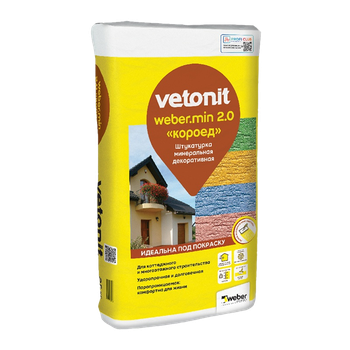 Вебер Декоративная минеральная штукатурка "Короед" 2 мм зима (25 кг)
