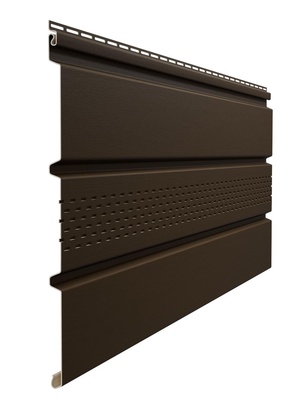 Софит пластиковый для кровли Docke Standard, 20 шт х 1,5 метра, цвет Шоколад, T4 с центральной перфорацией
