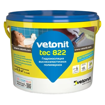 Мастика гидроизоляционная Vetonit тек 822, серый, вед.4кг